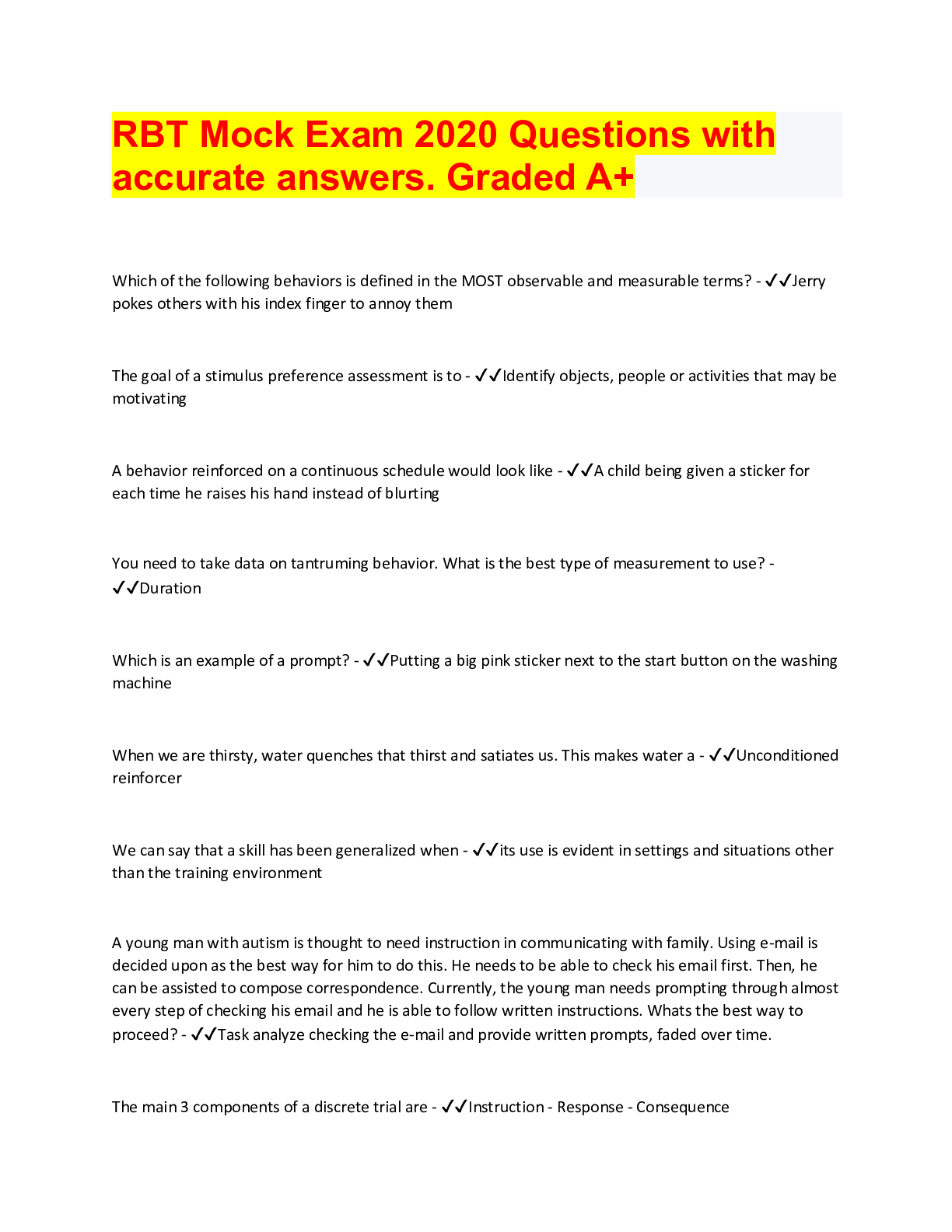 RBT® Mock Exam RBT® Exam Review Practice Exam RBT® Test.